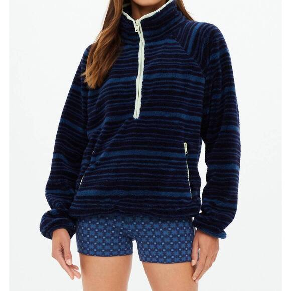 THE UPSIDE Tops - NEW THE UPSIDE harlow fleece pullover in navy stripe